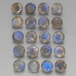 8.02 ct Multicolor Labradorite Stone, Natural Labradorite in Round Facet Shape for Sale