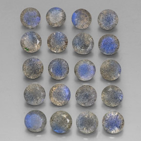 7.60 ct Multicolor Labradorite Stone, Natural Labradorite in Round Facet Shape for Sale
