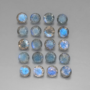 7.59 ct Multicolor Labradorite Gemstone, Labradorite Gem in Round Facet Shape for Sale.