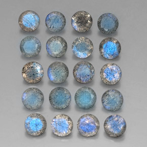 7.59 ct Multicolor Labradorite Stone, Natural Labradorite in Round Facet Shape for Sale