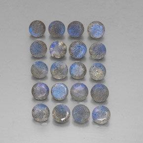 7.83 ct Multicolor Labradorite Gemstone, Labradorite Gem in Round Facet Shape for Sale.