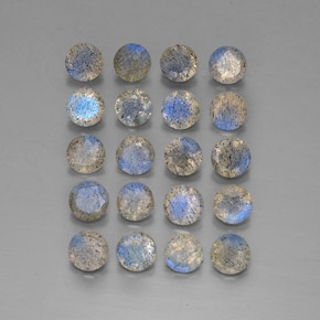 7.36 ct Multicolor Labradorite Gemstone, Labradorite Gem in Round Facet Shape for Sale.