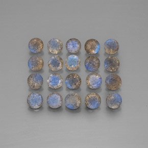 7.44 ct Multicolor Labradorite Gemstone, Labradorite Gem in Round Facet Shape for Sale.