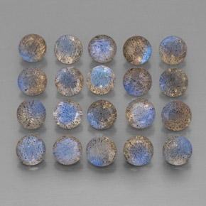 7.44 ct Multicolor Labradorite Stone, Natural Labradorite in Round Facet Shape for Sale