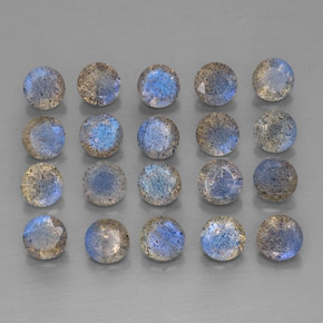 7.88 ct Multicolor Labradorite Stone, Natural Labradorite in Round Facet Shape for Sale