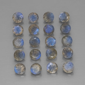 7.51 ct Multicolor Labradorite Stone, Natural Labradorite in Round Facet Shape for Sale