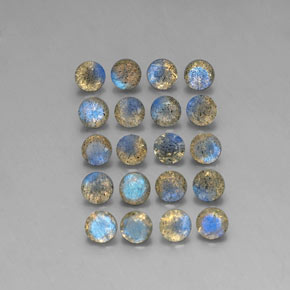 7.27 ct Multicolor Labradorite Gemstone, Labradorite Gem in Round Facet Shape for Sale.