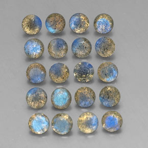 7.27 ct Multicolor Labradorite Stone, Natural Labradorite in Round Facet Shape for Sale
