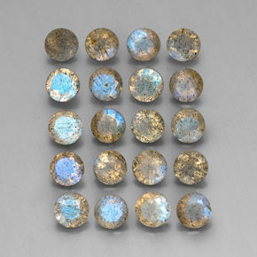 7.16 ct Multicolor Labradorite Stone, Natural Labradorite in Round Facet Shape for Sale
