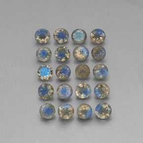 7.04 ct Multicolor Labradorite Gemstone, Labradorite Gem in Round Facet Shape for Sale.