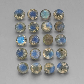 7.04 ct Multicolor Labradorite Stone, Natural Labradorite in Round Facet Shape for Sale