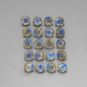 6.42 ct Multicolor Labradorite Gemstone, Labradorite Gem in Round Facet Shape for Sale.