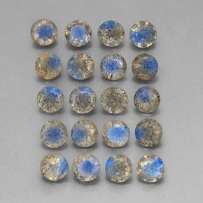 6.42 ct Multicolor Labradorite Stone, Natural Labradorite in Round Facet Shape for Sale