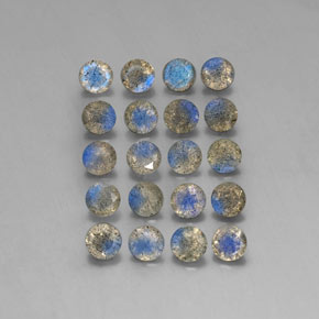 7.94 ct Multicolor Labradorite Gemstone, Labradorite Gem in Round Facet Shape for Sale.