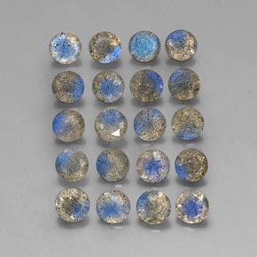 7.94 ct Multicolor Labradorite Stone, Natural Labradorite in Round Facet Shape for Sale