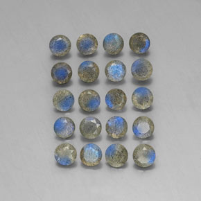 7.84 ct Multicolor Labradorite Gemstone, Labradorite Gem in Round Facet Shape for Sale.