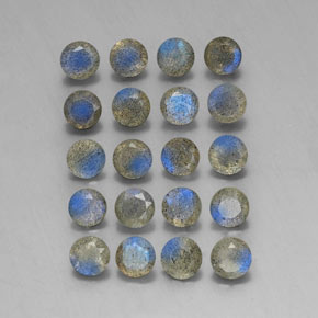7.84 ct Multicolor Labradorite Stone, Natural Labradorite in Round Facet Shape for Sale