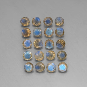 7.50 ct Multicolor Labradorite Gemstone, Labradorite Gem in Round Facet Shape for Sale.
