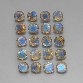 7.50 ct Multicolor Labradorite Stone, Natural Labradorite in Round Facet Shape for Sale