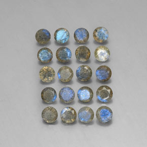 7.87 ct Multicolor Labradorite Gemstone, Labradorite Gem in Round Facet Shape for Sale.