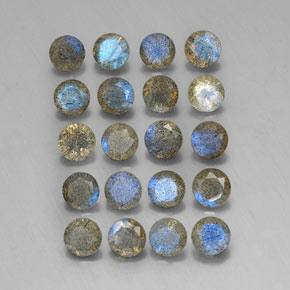 7.87 ct Multicolor Labradorite Stone, Natural Labradorite in Round Facet Shape for Sale
