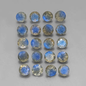 7.77 ct Multicolor Labradorite Stone, Natural Labradorite in Round Facet Shape for Sale