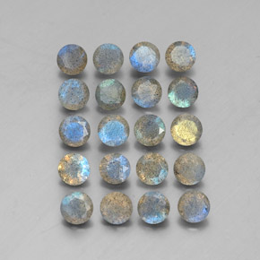 7.45 ct Multicolor Labradorite Gemstone, Labradorite Gem in Round Facet Shape for Sale.
