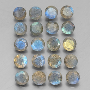 7.45 ct Multicolor Labradorite Stone, Natural Labradorite in Round Facet Shape for Sale