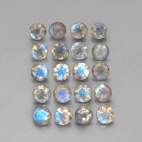 7.30 ct Multicolor Labradorite Gemstone, Labradorite Gem in Round Facet Shape for Sale.