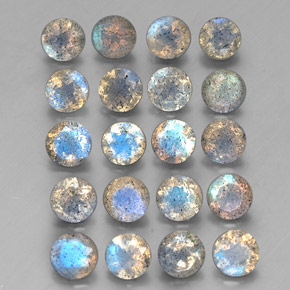 7.30 ct Multicolor Labradorite Stone, Natural Labradorite in Round Facet Shape for Sale