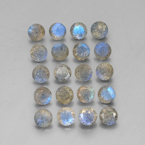 7.51 ct Multicolor Labradorite Gemstone, Labradorite Gem in Round Facet Shape for Sale.