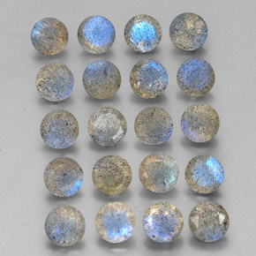 7.51 ct Multicolor Labradorite Stone, Natural Labradorite in Round Facet Shape for Sale