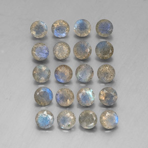 7.23 ct Multicolor Labradorite Gemstone, Labradorite Gem in Round Facet Shape for Sale.