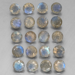 7.23 ct Multicolor Labradorite Stone, Natural Labradorite in Round Facet Shape for Sale