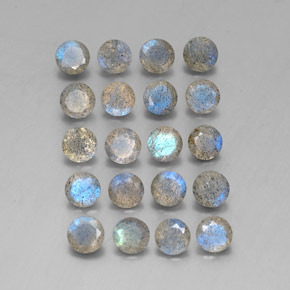 7.60 ct Multicolor Labradorite Gemstone, Labradorite Gem in Round Facet Shape for Sale.