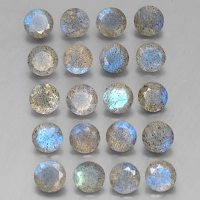 7.60 ct Multicolor Labradorite Stone, Natural Labradorite in Round Facet Shape for Sale
