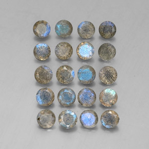 7.37 ct Multicolor Labradorite Gemstone, Labradorite Gem in Round Facet Shape for Sale.