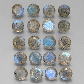 7.37 ct Multicolor Labradorite Stone, Natural Labradorite in Round Facet Shape for Sale