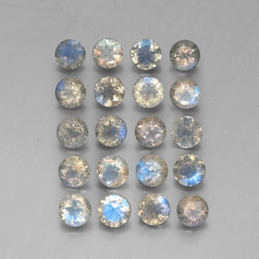 7.31 ct Multicolor Labradorite Gemstone, Labradorite Gem in Round Facet Shape for Sale.