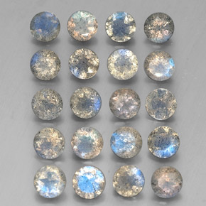 7.31 ct Multicolor Labradorite Stone, Natural Labradorite in Round Facet Shape for Sale