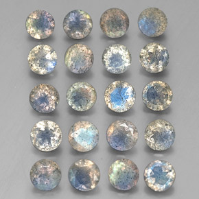 7.29 ct Multicolor Labradorite Stone, Natural Labradorite in Round Facet Shape for Sale