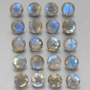 7.61 ct Multicolor Labradorite Stone, Natural Labradorite in Round Facet Shape for Sale