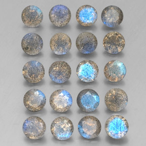 8.01 ct Multicolor Labradorite Stone, Natural Labradorite in Round Facet Shape for Sale