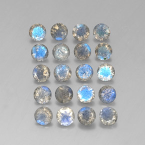 7.89 ct Multicolor Labradorite Gemstone, Labradorite Gem in Round Facet Shape for Sale.