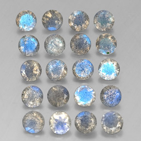 7.89 ct Multicolor Labradorite Stone, Natural Labradorite in Round Facet Shape for Sale