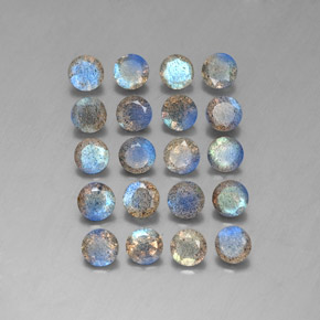 7.66 ct Multicolor Labradorite Gemstone, Labradorite Gem in Round Facet Shape for Sale.