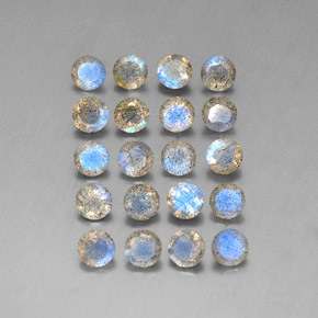 7.77 ct Multicolor Labradorite Gemstone, Labradorite Gem in Round Facet Shape for Sale.