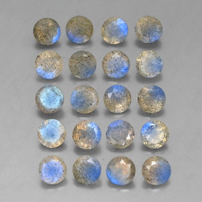 7.80 ct Multicolor Labradorite Stone, Natural Labradorite in Round Facet Shape for Sale