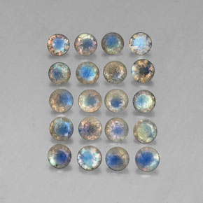 7.41 ct Multicolor Labradorite Gemstone, Labradorite Gem in Round Facet Shape for Sale.