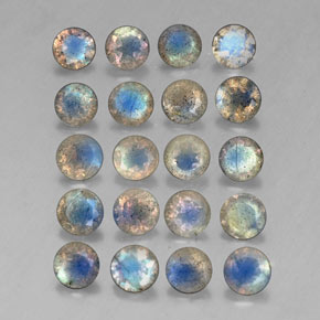 7.41 ct Multicolor Labradorite Stone, Natural Labradorite in Round Facet Shape for Sale